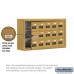 Salsbury Cell Phone Storage Locker - with Front Access Panel - 3 Door High Unit (5 Inch Deep Compartments) - 15 A Doors (14 usable) - Gold - Surface Mounted - Resettable Combination Locks